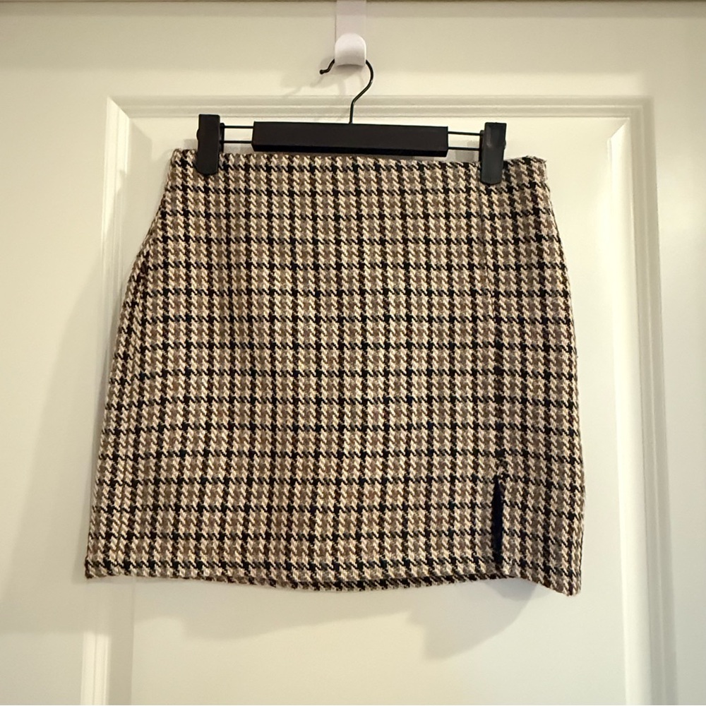 Blu Pepper Tweed Mini Skirt-Black and Tan, Wool blend NWT